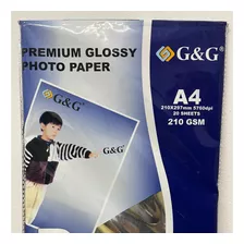 Papel Fotografcio G&g A4 210g Premium Glossy
