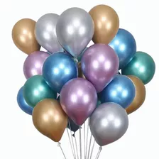 50 Globos De Látex Metálicos Para Bodas De Colores Mixtos.