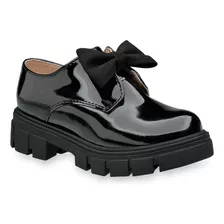 Zapato Escolar De Charol Supershoes 4051-(388) Negro Niña