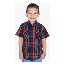 Camisa Xadrez Cowboy Country Infantil Manga Curta