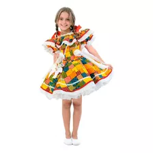 Vestido Festa Junina Infantil Fantasia Caipira Com Bolsinha