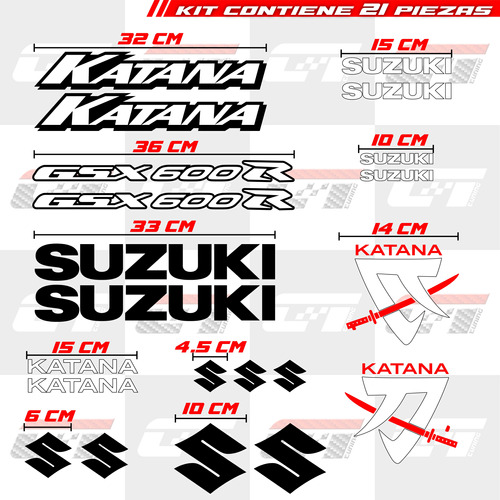 Kit Stickers Katana Gsx 600r Suzuki Calcomanas Vinil Moto Foto 10