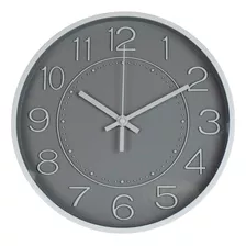 Relógio Luxo Parede Redondo Casa/ Quarto/ Sala - Cinza