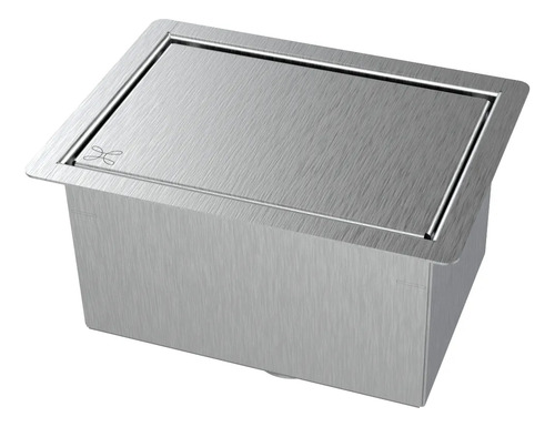 Porta Esponja Inox C/ Válvula Escoamento Embutir 15x11 Click Inox 304