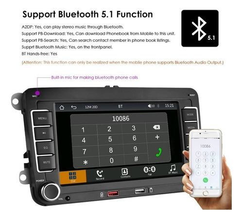 Radio Bluetooth Con Reproductor Mp3 Estreo De Coche Para Vo Foto 6