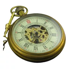 Reloj De Bolsillo Mecánico Antiguo Mano Cuerda Esqueleto 100