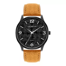 Reloj De Pulsera De Cuarzo Con Correa De Cuero Para Hombre