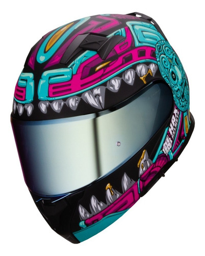 Casco Abatible Hax Amatista Jaguar Aqua Rosa Foto 4