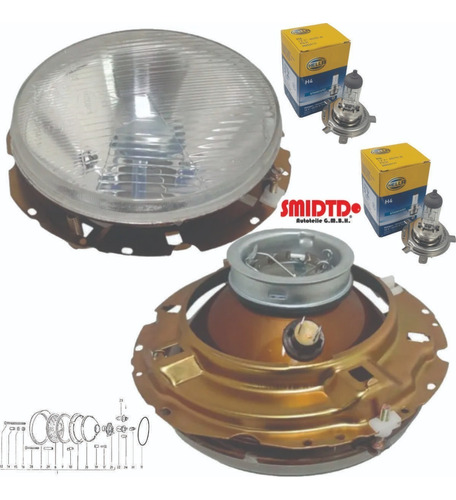 Faros Con Focos Hella Y Base Vw Sedan 1.6l 74-92 Vocho Foto 7