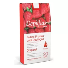 Depilflax Folhas Prontas P/ Depilação Corporal Morango C/20