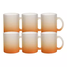 Jarro Taza Sublimable Esmerilada Neon Pack X 6 Disershop Color Naranja