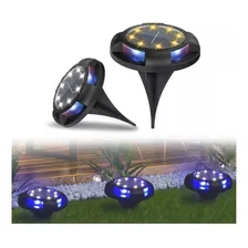 Pack 2 Estacas Luz Solar Lámpara Led Rgb Jardín Decorativa