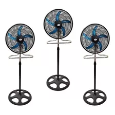 3 Ventiladores 3 En 1 Pie Pared Piso Super Potente 90w Turbo