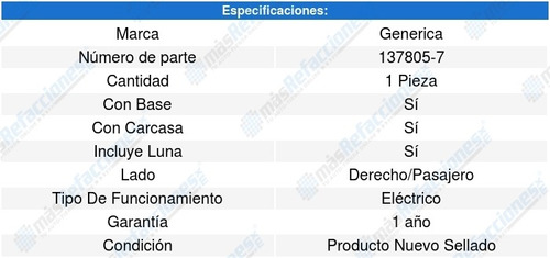 Espejo Gmc Acadia 07-16 Generica Foto 7