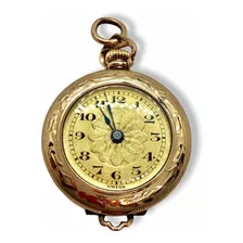 1902 Reloj Colgante Suizo F Hadorn Dama 15 Joya Baño Oro 10k