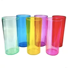 Vaso Trago Largo X 20 Fluo Pastel Cristal Fluo Descartable