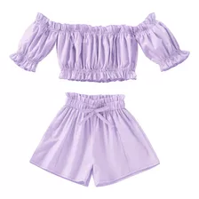 Precioso Conjunto De Pantalones Cortos Para Niñas Pequeñas,