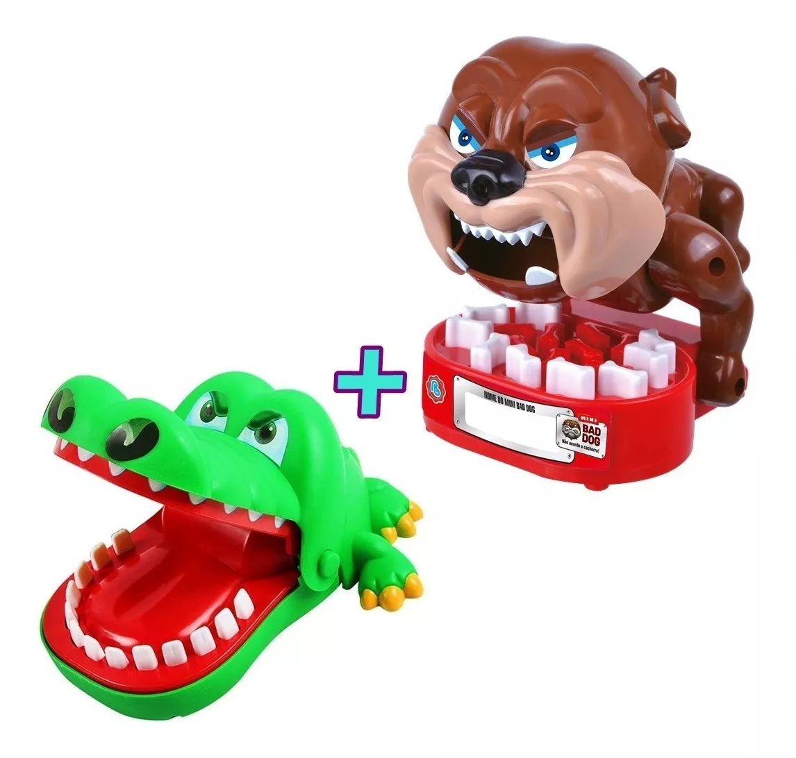 Jogo De Pegadinha Mini Bad Dog + Crocodilo Dentista Original