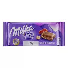 Chocolate Com Uvas Passas E Avelã Milka Pacote 100g