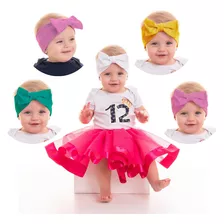 Tiara De Cabelo Infantil Bebê 10 Faixas Lacinho Menina cores