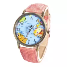 Reloj Pulsera Mapamundi Avion Variedad De Colores Oferta !!!