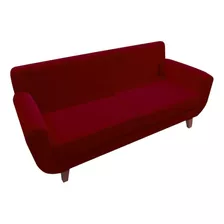 Sofá Sillon Nairobi 2 Cuerpos Pana Mueble Premium Color Bordó