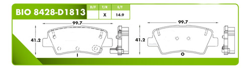 Balatas Traseras Bioceramic Rio 1.6l 2016 2017 2018 2019 Foto 2