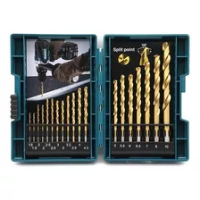 Set Brocas Makita B-67795 Hss.tin Metal Surtido 19 Piezas.