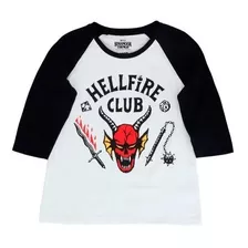 Playera Hellfire Club Raglan Mujer Marca Máscara De Látex