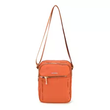 Bolsa Feminina Up4you Tiracolo Tactel Pequena Alça Regulável Cor Laranja