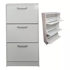 Mueble Zapatero Zapatera Organizador Madera 18 Pares Hogar Color Blanco