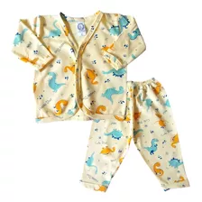 Roupa De Bebe 2 Pçs Casaco Calça Conjunto Estampado Algodão