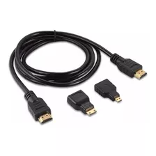 Cable Hdmi 4k Adaptador Hdmi A Mini Y Micro Hdmi 1.5 Metros