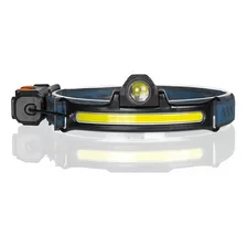 Linterna Frontal Led Minero Recargable 5000lum Cintillo W678 Color De La Linterna Negro Color De La Luz Frío