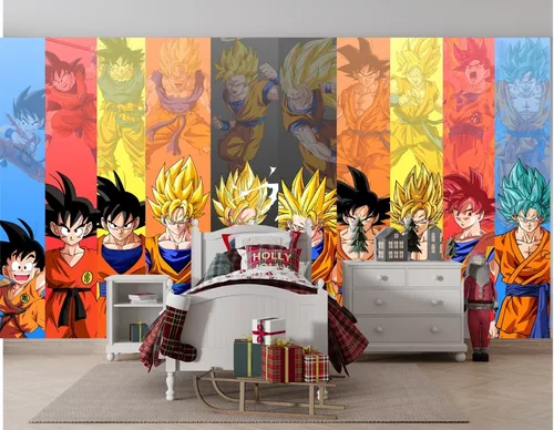 Dragon Ball Z Goku Adesivos de Parede Crianças Papel De Parede Dos Desenhos  Animados Anime Pintura Decorativa 40X30cm Decoração Do Quarto Dos Miúdos  Presente Aniversário