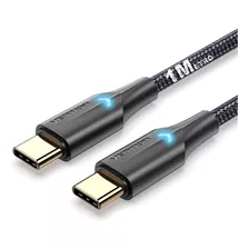 Cabo Usb Type C Tipo C Usb C Com Led Cur Pequeno Turbo 3a 1m