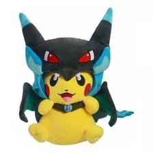 Pikachu Cosplay Mega Charizard X Pelúcia Pokémon Center