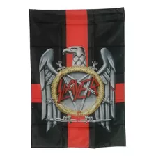 Slayer Bandera Logo Rojo Fondo Negro