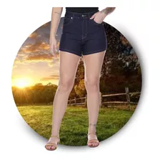 Shorts Jeans Escuro Tradicional Para Usar Com Rasteirinha