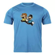 Camiseta Mario E Luigi Star Trek Ótima Qualidade Reforçado