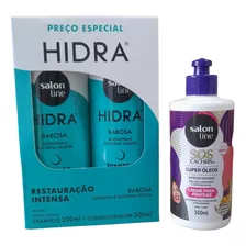 Kit Shampoo+condicionador Hidra+ Creme De Pentear Salon Line