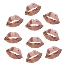 10 Unidades Espelho Decorativo Acrílico Boca Beijo Rosé 10cm Cor Da Moldura Rosa