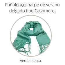 Pañoleta Echarpe De Verano Delgado Tipo Cashmere Colores 