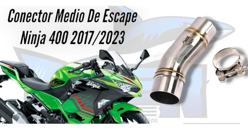 Conector Medio De Escape Kawasaki Ninja 400 2018/2024 Foto 2