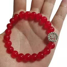 Pulsera De Piedra Jade Rojo Árbol De La Vida Full