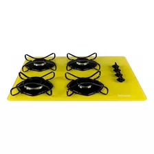 Cooktop 4 Bocas Super Automático Easy Clean Amarelo Bivolt