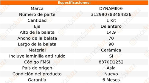 Balatas Ceramicas Del Smart Cabrio L3 0.7l 02/08 Dynamik Foto 3