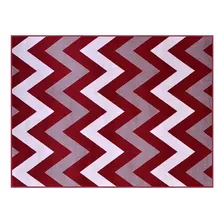 Tapete J. Serrano Renaissance Zigzag 2,00x2,50m Chevron Cor Vermelho Desenho Do Tecido Geométrico