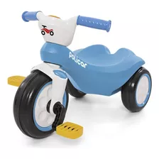 Carrinho De Pedal E Andador Infantil 2 Em 1 Policiclo Azul