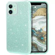 Funda De Color Verde Para iPhone 11 2019 - Con Glitter